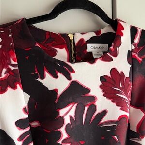 Calvin Klein Red and Black Floral Dress
